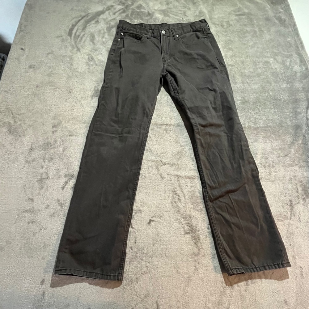 Levi's 514 Straight Fit Pants Mens 34x32 Gray Cotton Twill Trousers